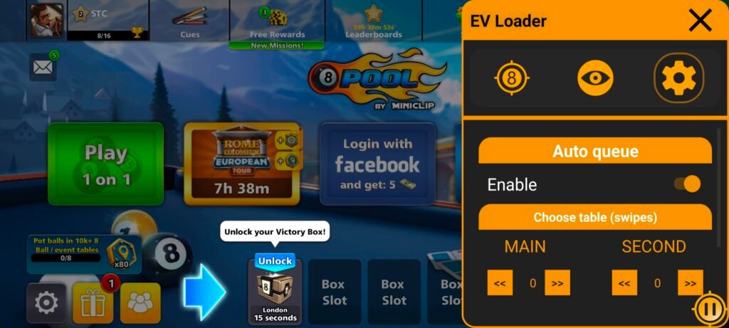 ev loader 8 ball pool